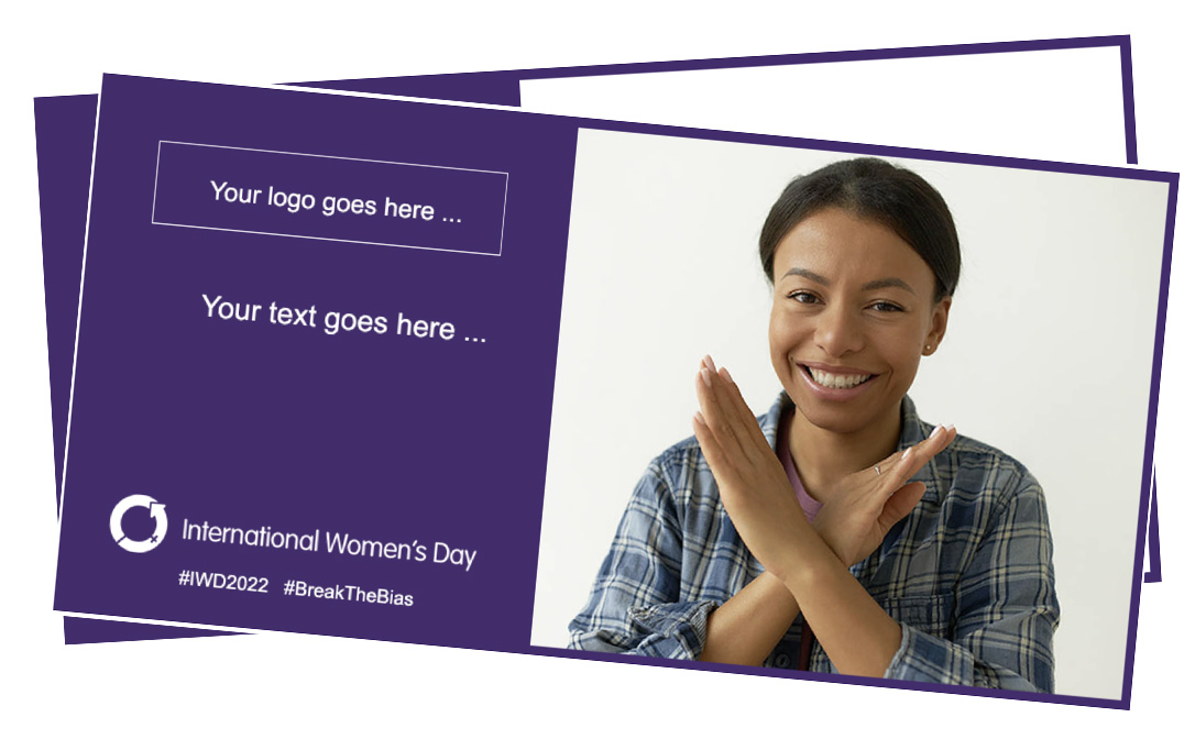 Join in on International Women's Day with your customisable BreakTheBias cards here. Tap the image to make yours.