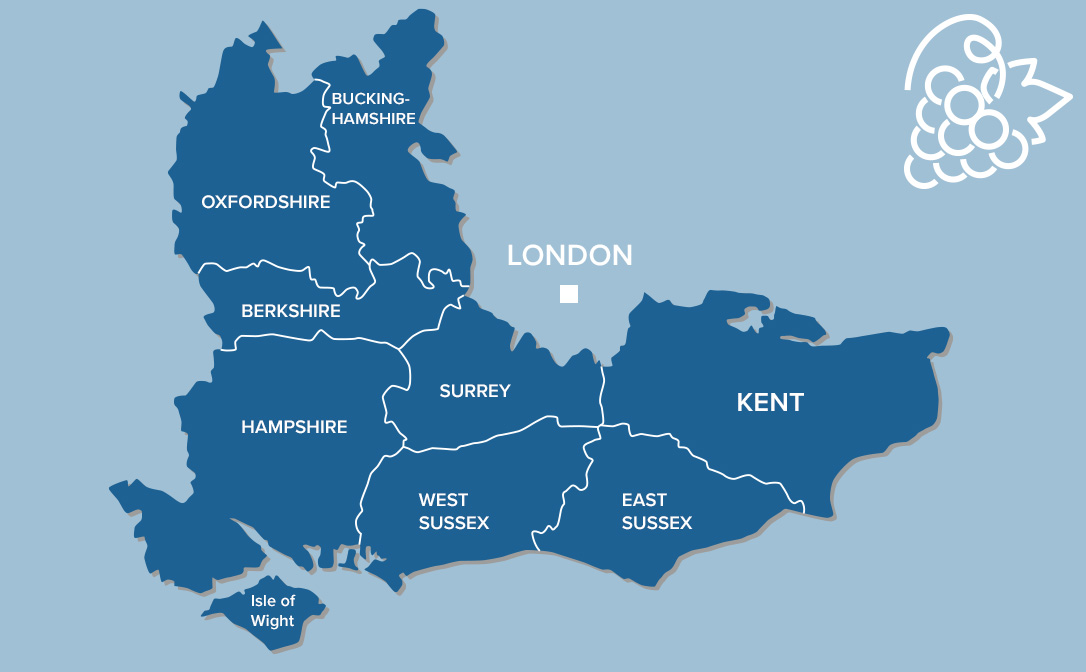 Southeast England map