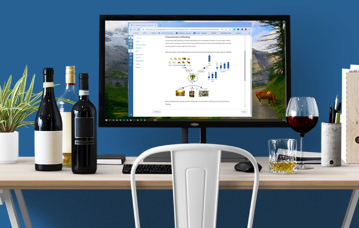 Online courses in wine spirits and sake with a WSET course provider, learning about wine online