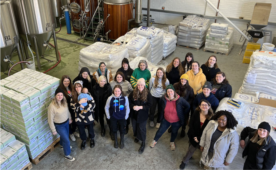 Women in beer members in a brewery