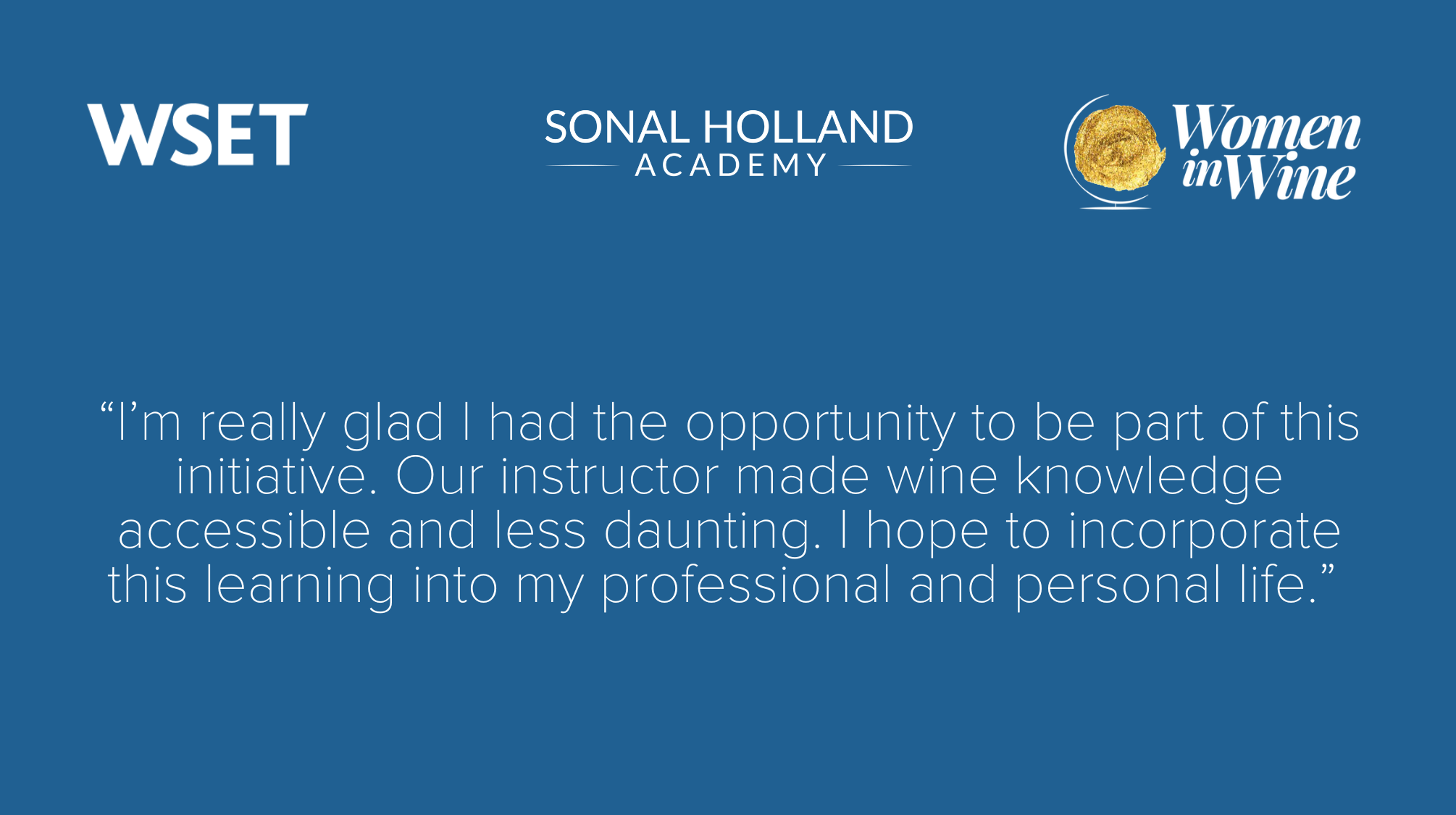 A student quote from a scholarship winner