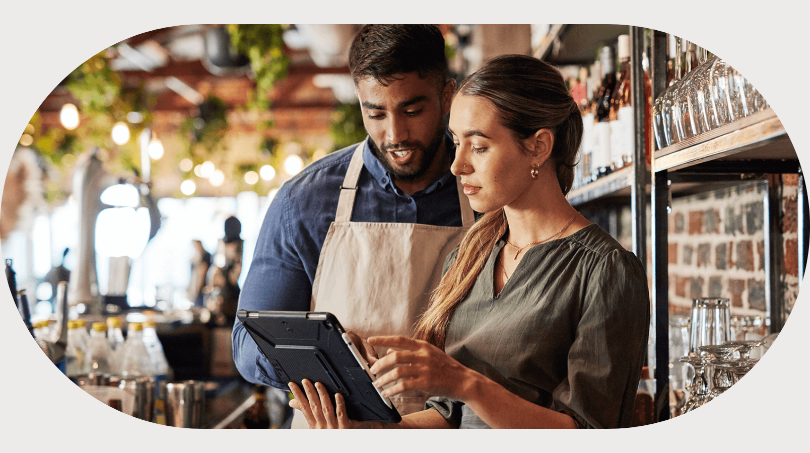 A pair of hospitality workers.