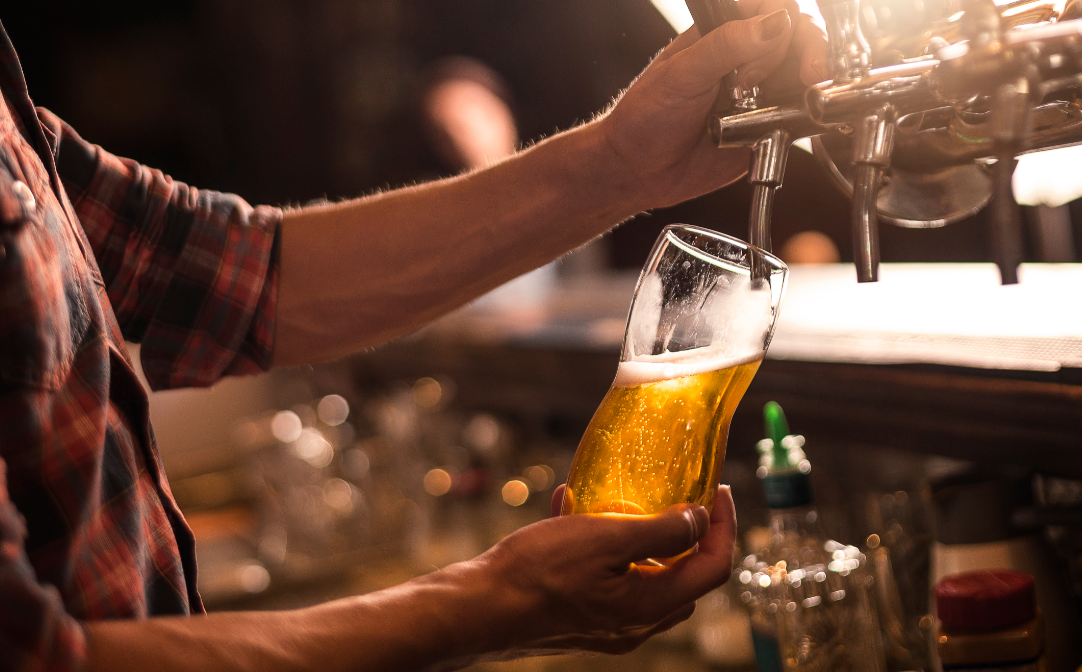 beer being poured