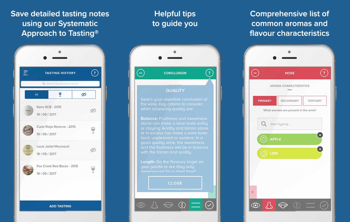 Download our app, WSET tasting notes - wine