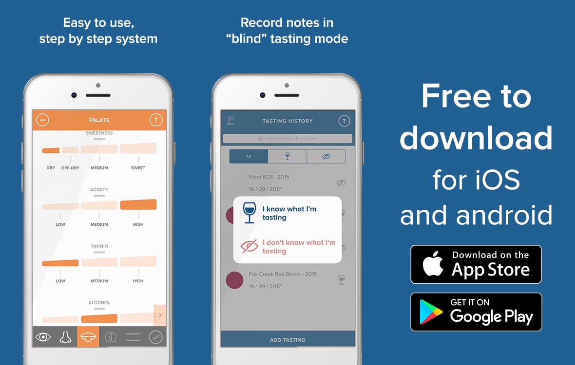 Free to download for iOS and android WSET tasting notes - wine app