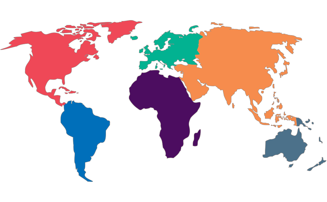 Colourful world map