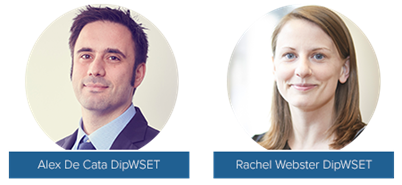 WSET’s Rachel Webster DipWSET and Alex De Cata DipWSET